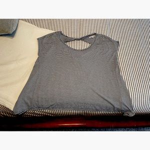 Black and white open back top